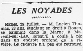 Reims Thomas Lucien Ouest-Éclair 30 juillet 1931