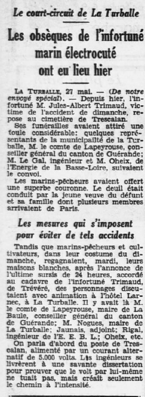 Trimaud albert Ouest-Éclair 28 Mai 1931