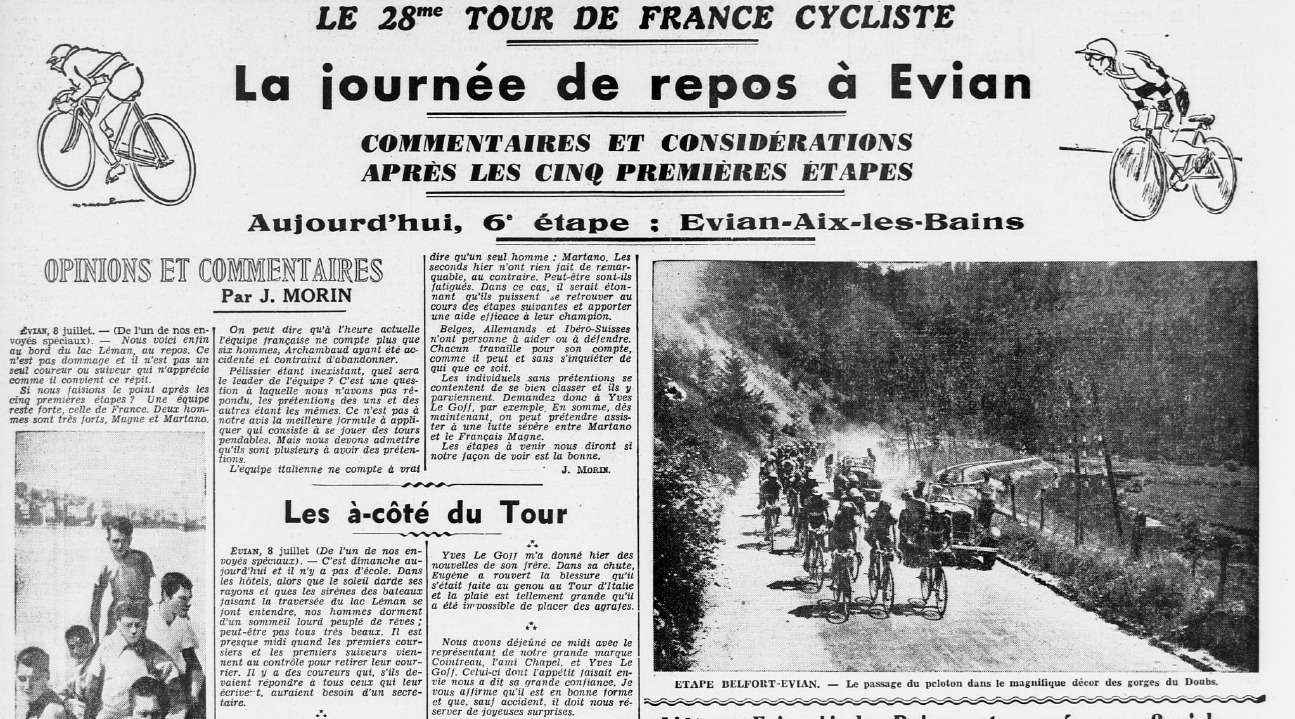 6e étape 28e Tour de France L'Ouest-Éclair 10 juillet 1934