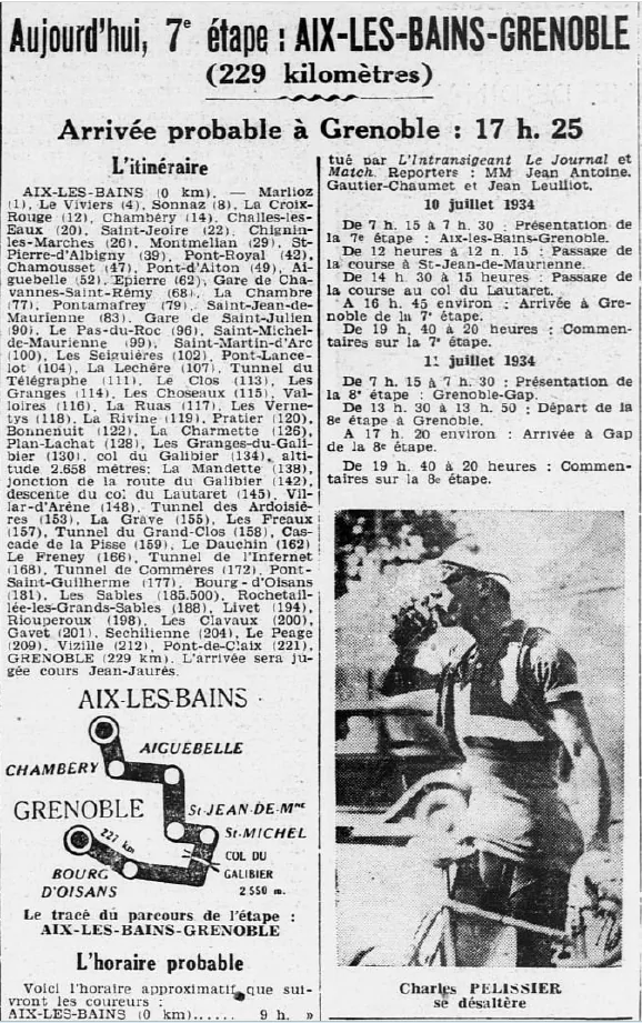 7e étape du 28e Tour de France cycliste 1934