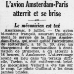 Crash avion Amsterdam Paris Ouest-Éclair 10 juillet 1930