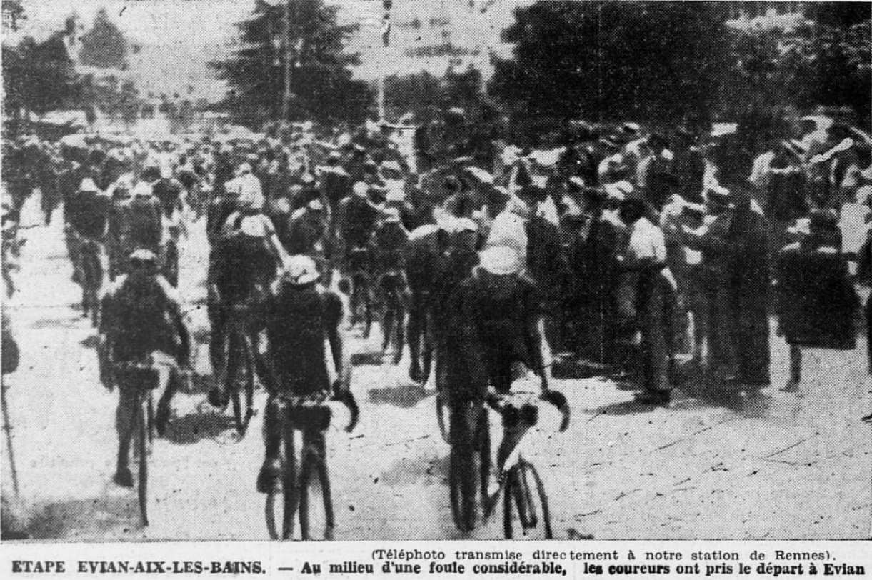 Départ Etape Evian Aix-les-Bains Ouest-Éclair 10 juillet 1934
