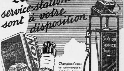 Publicité bougies Champion Ouest-Éclair 10 juillet 1934