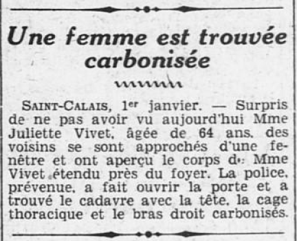 Saint-Calais Vivet Juliette Ouest-Éclair 2 Janvier 1931