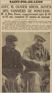 Saint-Pol-de-Léon Doyen des vanniers Simon Olivier Le Télégramme 8 août 1952