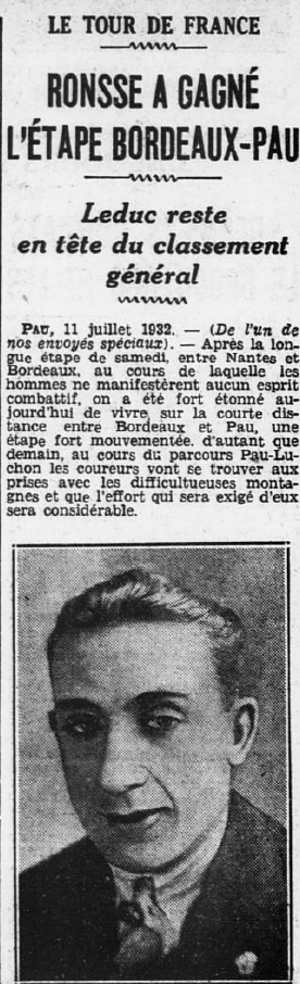 Tour de France 1932 Ronsse georges coureur belge