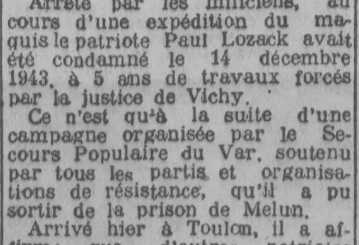 F.F.I arrêtés par Vichy en prison Echo du Centre 2 Décembre 1946