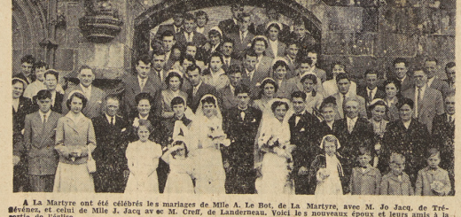 La Martyre mariage Le Bot avec Jacq Le Télégramme de Brest 4 mai 1955