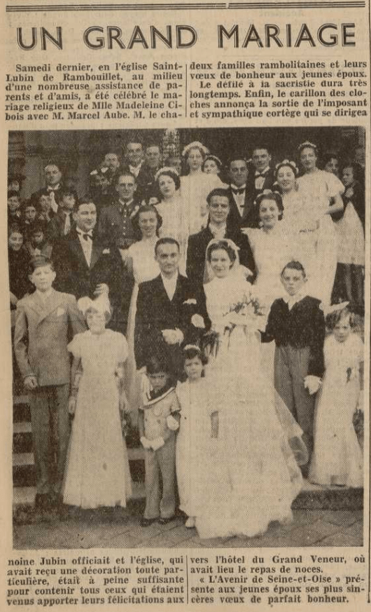Photo de mariage Rambouillet 1938