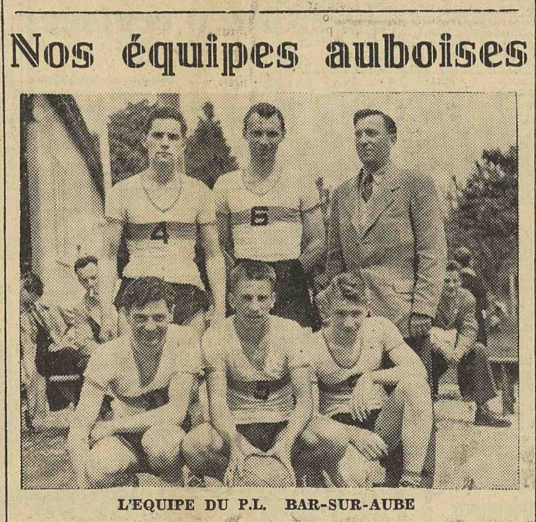 Bar-sur-Aube équipe de foot L'Est Eclair 3 juillet 1954