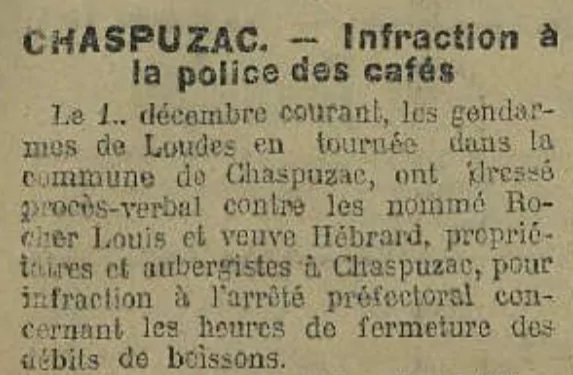 Chaspuzac Rocher Louis l'Avenir de la Haute Loire 5 Décembre 1915