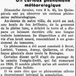 Quimper un bolide dans le ciel Le Finistère 8 Octobre 1938