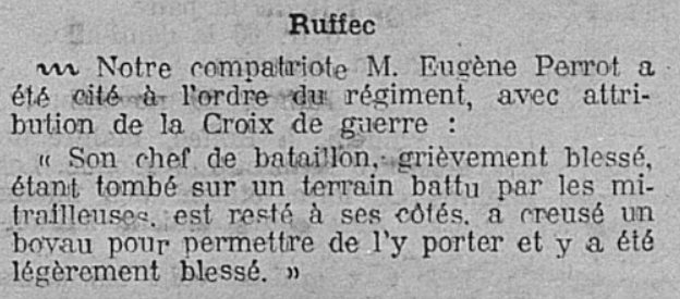 Ruffec Perrot Eugène La Charente 1 Décembre 1915
