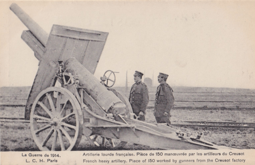 Artillerie lourde française pièce de 150 1914 1918