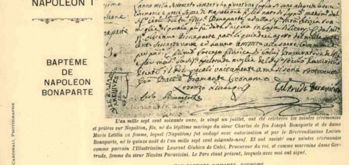 Acte de naissance Napoléon 1er 21 Juillet 1771