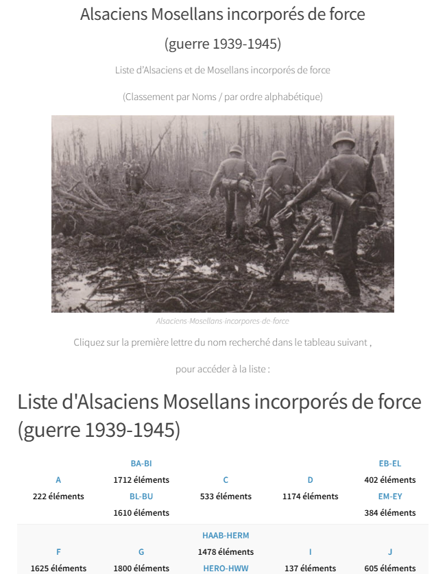 Alsaciens Mosellans incorporés de Force guerre 1939 1945