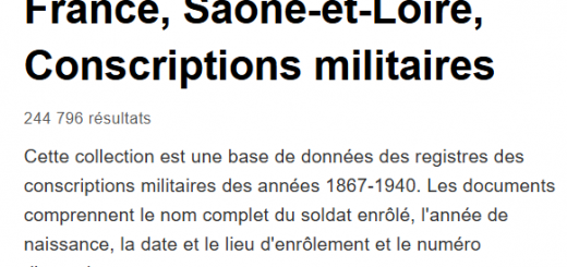 Base de donnée conscriptions militaires 1867 1940 Saône et Loire