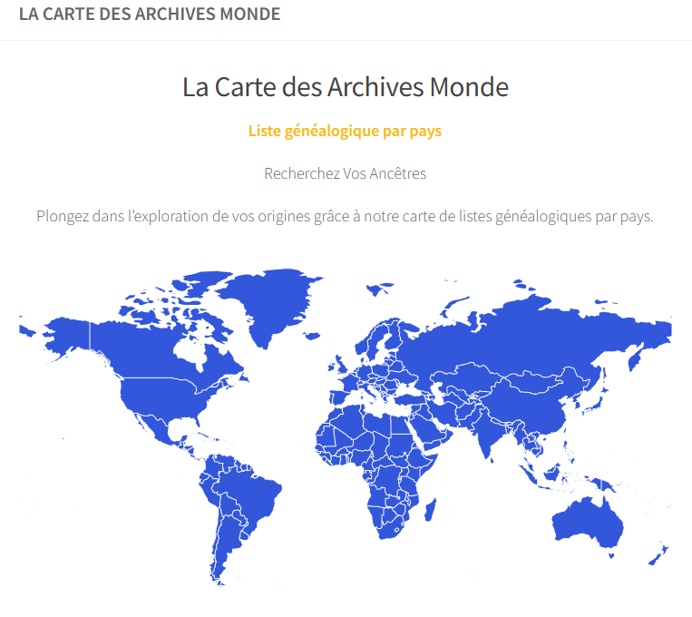 Carte Archives monde