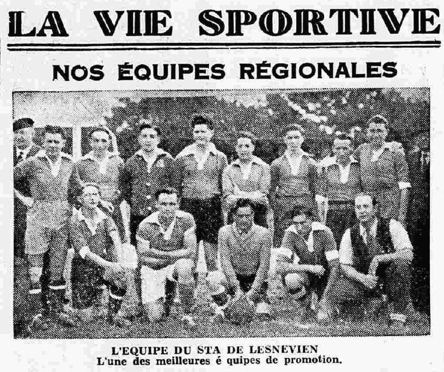 Lesnevien Equipe du STA Le Petit Breton 11 octobre 1936