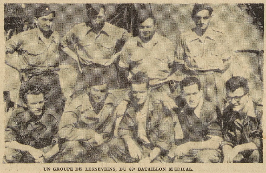 Un groupe de Lesneviens du 69e Bataillon Médical Le Télégramme de Brest 10 septembre 1953