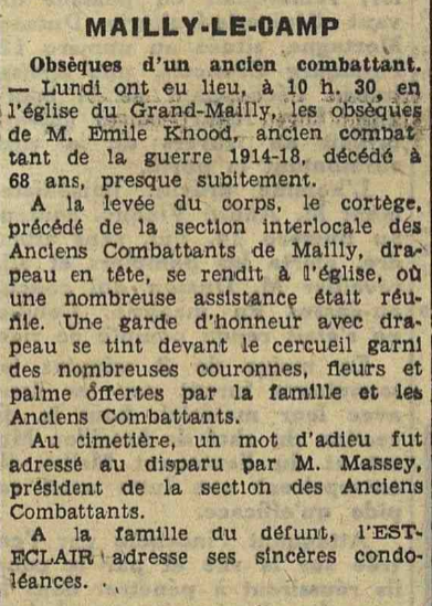 Mailly-Le-Camp Knood Emile Est Eclair 14 Février 1957