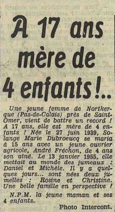 Nortkerque Pas-de-Calais Dubroeucq Est Eclair 2 Février 1957