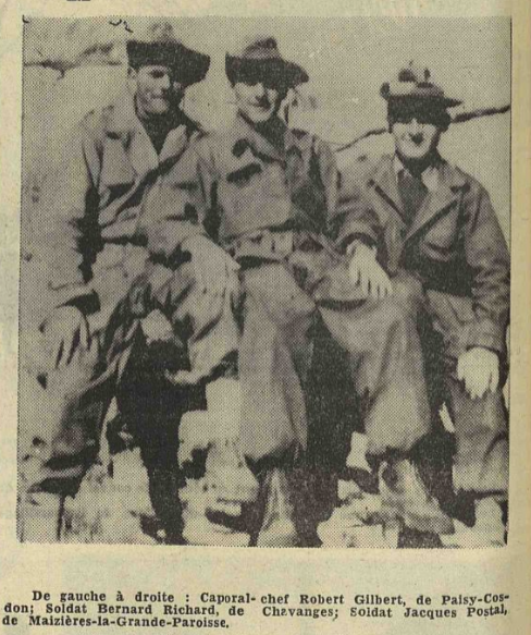 Robert Gilbert caporal chef Est Eclair 8 Février 1957
