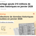 MyHeritage données historiques janvier 2026