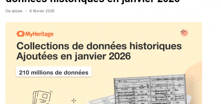 MyHeritage données historiques janvier 2026