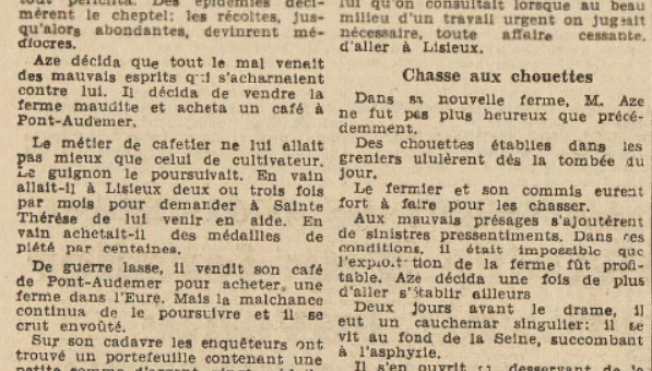 Campigny Eure Aze Le Télégramme de Brest et de l'Ouest 23 Février 1954
