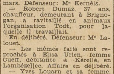Collaboration économique Le Télégramme de Brest 4 Mars 1946