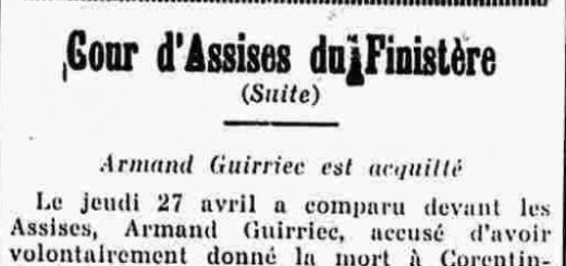 Guirriec Armand Cour d'Assises du Finistère Le Finistère 6 Mai 1939
