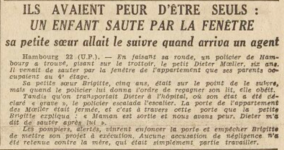 Hambourg Moeller Dieter Le Télégramme de Brest et de l'Ouest 23 Février 1954