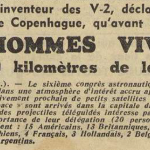 Homme mis en orbite terrestre propos de Werther Von Braun Le Télégramme de Brest et de l'Ouest 1 Août 1955