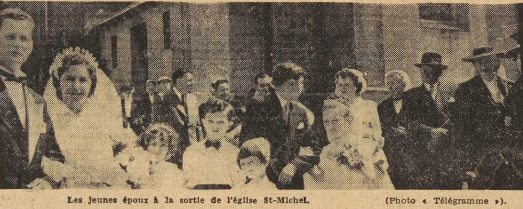 Mariage Le Drévo Henri Huido Ginette Le Télégramme 15 Juin 1955