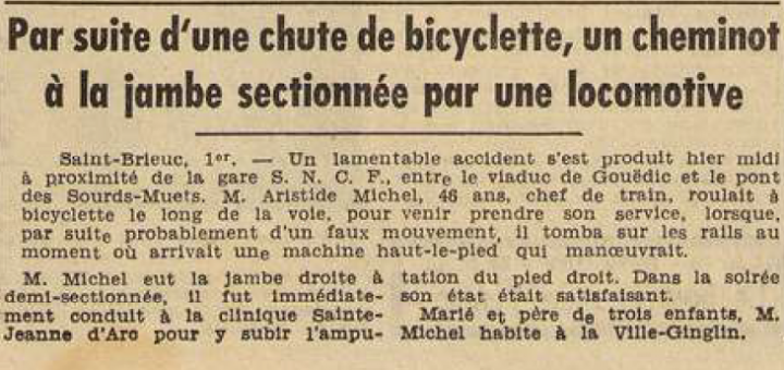 Saint-Brieuc Aristide Michel Le Télégramme de Brest et de l'Ouest 2 Août 1955