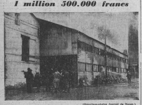 Bapeaume Violent incendie à la Minoterie Lemaitre Frères Le Journal de Rouen 3 juillet 1938