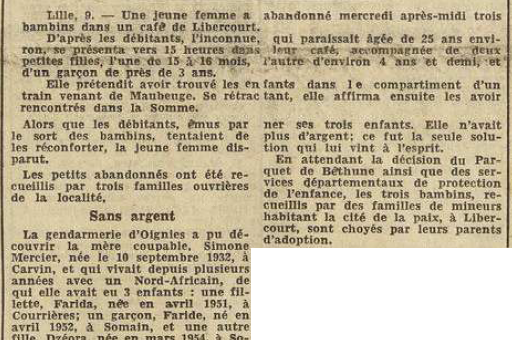 Carvin Mercier Simone Le Télégramme de Brest 10 Septembre 1955