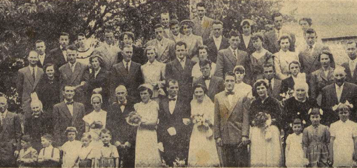 Cast Photo mariage Tanguy Jean-Pierre et Blouet Maria Le Télégramme de Brest 6 Septembre 1955