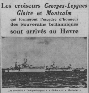 Croiseurs Georges Leygues Gloire et Montcalm Le Journal de Rouen 13 juillet 1938