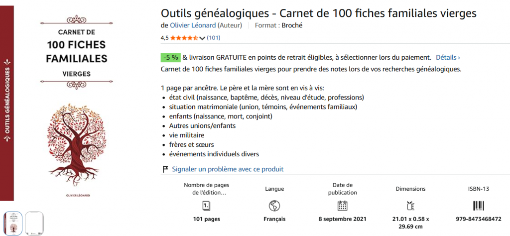 Fiches familiales vierges