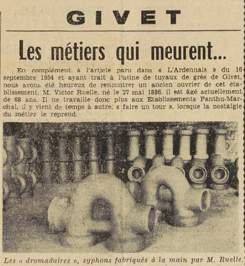 Givet Les métiers qui meurent Ruelle Victor L'Ardennais 21 septembre 1954