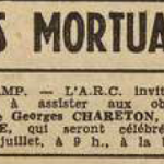 Guingamp avis mortuaire Le Janne Louise veuve Chareton Georges Le Télégramme 25 Juillet 1955