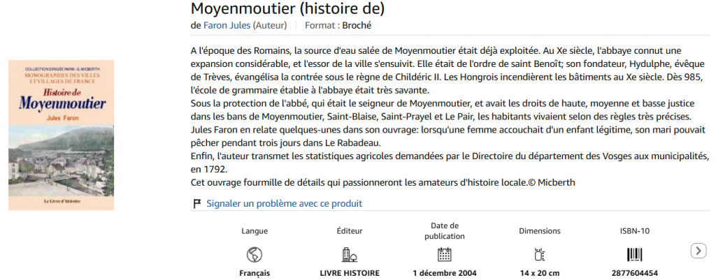 Histoire de Moyenmoutier