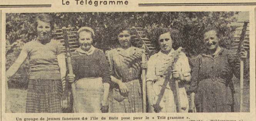 Île de Batz un groupe de jeunes faneuses Le Télégramme de Brest 21 juillet 1954
