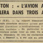 L'Avion Atomique volera dans trois ans Le Télégramme 30 Juillet 1955