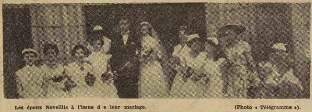 Landerneau mariage Novellis Le Télégramme 25 Juillet 1955