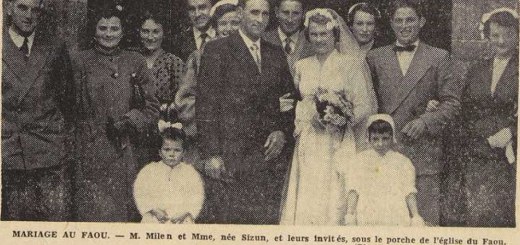 Le Faou mariage Milen Sizun Le Télégramme de Brest 11 Mai 1954