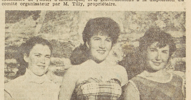 Locquirec Reine 1953 Goaziou Annick Goaziou Jacqueline et Clech Yvette demoiselles d'honneur Le Télégramme de Brest 4 Août 1953