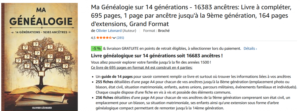 Ma Généalogie sur 14 générations